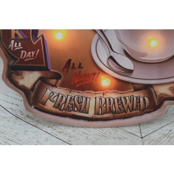 Blaszany Szyld - Coffee Shop - Retro Neon - Reklama Do Kawiarni Ozdoba