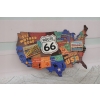 Blaszany Szyld - Route 66 US - Mapa Stanów - Blacha Samochodowa - Znak
