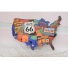 Blaszany Szyld - Route 66 US - Mapa Stanów - Blacha Samochodowa - Znak