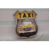 Blaszany Szyld - Żółte Taxi - Metalowa Zawieszka Na Ścianę Auto - Ozdoba