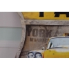 Blaszany Szyld - Żółte Taxi - Metalowa Zawieszka Na Ścianę Auto - Ozdoba