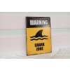 Blaszany Szyld - Shark Zone - Uwaga Rekiny - Ostrzeżenie Tabliczka