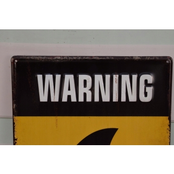 Blaszany Szyld - Shark Zone - Uwaga Rekiny - Ostrzeżenie Tabliczka