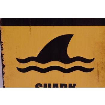 Blaszany Szyld - Shark Zone - Uwaga Rekiny - Ostrzeżenie Tabliczka