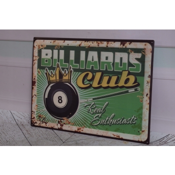 Blaszany Szyld - Billard Club - Klub Bilard - Tabliczka Do Baru Pubu Ozdoba