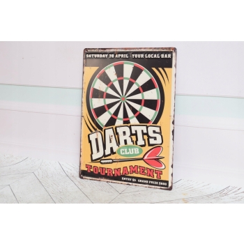 Blaszany Szyld - Darts - Lotki Rzutki - Tabliczka Ozdoba - Prezent