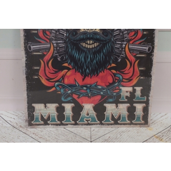 Blaszany Szyld - Tatto Miami - Zawieszka Reklama Do Salonu Tatuażu - Ozdoba