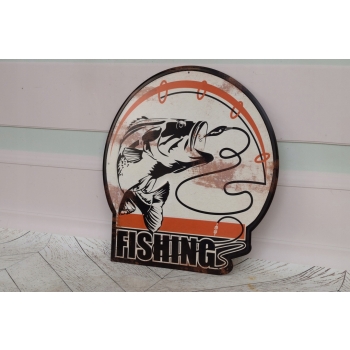 Blaszany Szyld - Fishing - Ryby Wędkarz - Zawieszka - Prezent Dla Wędkarza