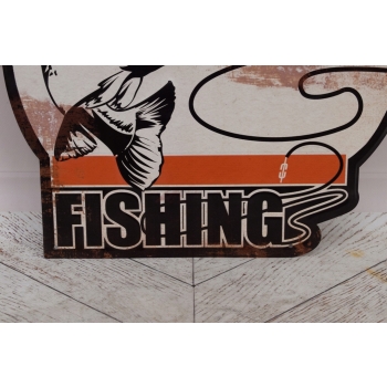 Blaszany Szyld - Fishing - Ryby Wędkarz - Zawieszka - Prezent Dla Wędkarza