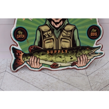Blaszany Szyld - Fishing Fisherman Wędkarz Rybak Prezent dla Wędkarza Ryba