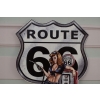 Blaszany Szyld - Route 66 - Kobieta Na Stacji Paliw - Zawieszka Na Ściane