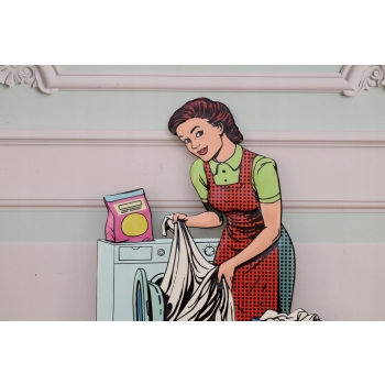 Blaszany Szyld - Laundry Room - Pralnia Otwarta 24 - Reklama Tablica Ozdoba