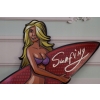 Blaszany Szyld - Kobieta w Bikini - Surfing Retro - Dekoracja Plaża Ozdoba
