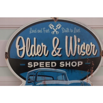 Blaszany Szyld - Older and Wiser - Car Ford Pick Up - Auto Samochód Prezent