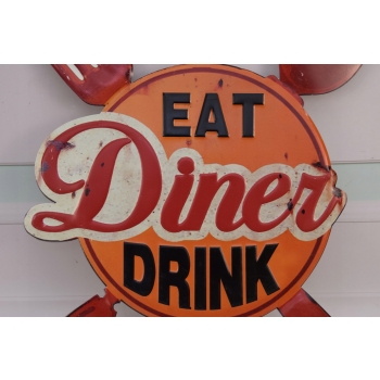 Blaszany Szyld - Eat Dinner Drink - Jedzenie - Reklama Plakat - Restauracja