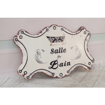 Blaszany Szyld - Salle De Bain - Znak Tabliczka Łazienka - Dekoracja Ozdoba