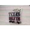 Blaszany Szyld - Texas Hold'em - Poker Karty Kasyno - Dekoracja Ozdoba