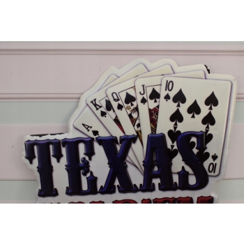 Blaszany Szyld - Texas Hold'em - Poker Karty Kasyno - Dekoracja Ozdoba