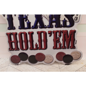 Blaszany Szyld - Texas Hold'em - Poker Karty Kasyno - Dekoracja Ozdoba