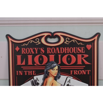 Blaszany Szyld - Poker - Kobieta Whisky - Karty Kasyno - Ozdoba Dekoracja