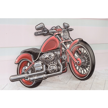 Blaszany Szyld - Chopper - Czerwony Motor Motocykl - Harley Prezent Ozdoba