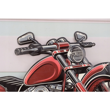 Blaszany Szyld - Chopper - Czerwony Motor Motocykl - Harley Prezent Ozdoba