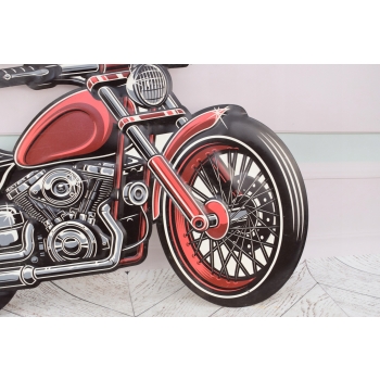 Blaszany Szyld - Chopper - Czerwony Motor Motocykl - Harley Prezent Ozdoba