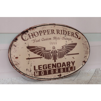 Blaszany Szyld - Chopper Riders - Motor Motocykl - 1980 Vintage - Prezent