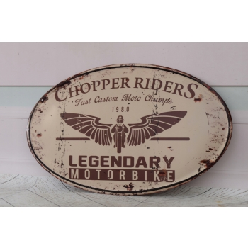 Blaszany Szyld - Chopper Riders - Motor Motocykl - 1980 Vintage - Prezent