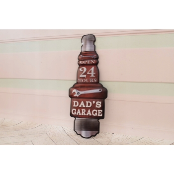Blaszany Szyld - Garage 24 h - Reklama Garaż Mechanik - Ozdoba Dekoracja