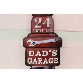 Blaszany Szyld - Garage 24 h - Reklama Garaż Mechanik - Ozdoba Dekoracja