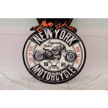 Blaszany Szyld - New York Motorcycle - Orzeł Jastrząb - Plakat Dekoracja