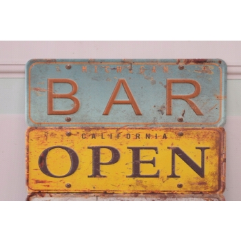 Blaszany Szyld - Open Bar - Piwo Wino Koktajle Drinki - Reklama Restauracja