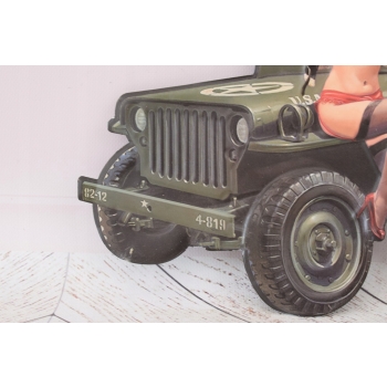 Blaszany Szyld - Sexi Kobieta - Wojsko Armia - Jeep Samochód Ozdoba Prezent