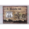 Drewniany Szyld - Route 66 US - Motor Motocykl - Ozdoba Prezent Zawieszka