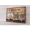 Drewniany Szyld - Route 66 US - Motor Motocykl - Ozdoba Prezent Zawieszka