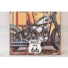 Drewniany Szyld - Route 66 US - Kobieta - Stacja Paliw - Motor Motocykl