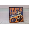 Blaszany Szyld - Fresh Eggs - Świeże Jajka Jaja - Farma Kury Reklama Ozdoba