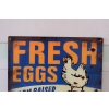 Blaszany Szyld - Fresh Eggs - Świeże Jajka Jaja - Farma Kury Reklama Ozdoba