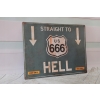 Blaszany Szyld - US 666 Hell - Droga Do Piekła Znak Drogowy Tablica Ozdoba