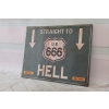 Blaszany Szyld - US 666 Hell - Droga Do Piekła Znak Drogowy Tablica Ozdoba