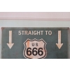 Blaszany Szyld - US 666 Hell - Droga Do Piekła Znak Drogowy Tablica Ozdoba