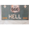 Blaszany Szyld - US 666 Hell - Droga Do Piekła Znak Drogowy Tablica Ozdoba