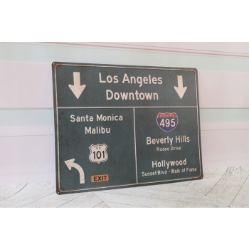 Blaszany Szyld - Los Angeles Malibu Hollywood - USA Ameryka - Tablica Znak