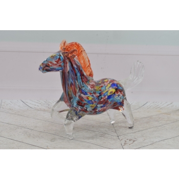 Szkło Murano Style - Kolorowy Koń Konik - Figura Rzeźba ze Szkła - Ozdoba