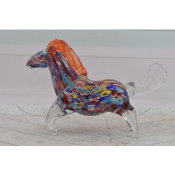 Szkło Murano Style - Kolorowy Koń Konik - Figura Rzeźba ze Szkła - Ozdoba