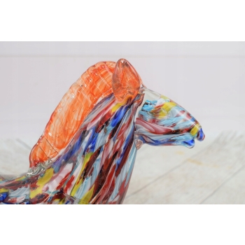Szkło Murano Style - Kolorowy Koń Konik - Figura Rzeźba ze Szkła - Ozdoba