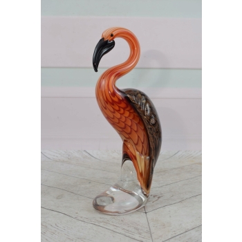 Szkło Murano Glass - Kolorowy Flaming - Ptak - Figura Prezent - Dekoracja