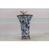 Porcelanowy Wazon - Amfora Waza - Porcelana + Brąz - Kwiaty Ważka - Ozdoba