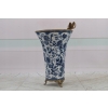 Porcelanowy Wazon - Amfora Waza - Porcelana + Brąz - Kwiaty Ważka - Ozdoba
